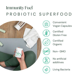 Immunity Fuel probiotic superfood convenient vegan capsules for travelling