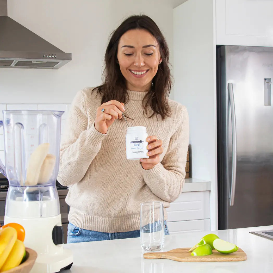 Enjoy Original probiotic superfood powder in water juice or smoothies